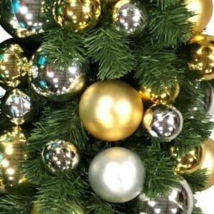 16" TRADITIONAL GOLD AND SILVER BULLPINE TWO TONE GARLAND