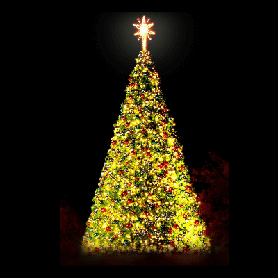 Large Lighted Christmas Tree