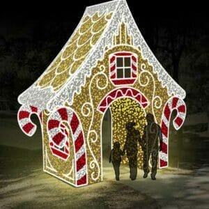 Gingerbread House Walkthrough Arch Holiday Light Display