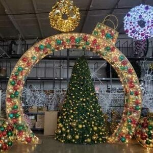Classic Walkthrough Ornament Arch with Ornamentation Holiday Light Display