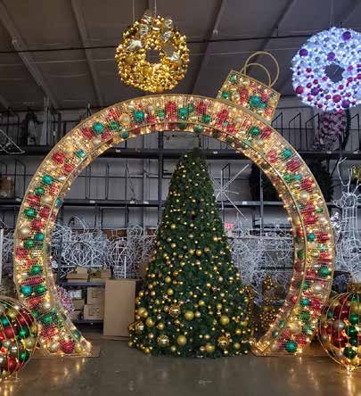 Classic Walkthrough Ornament Arch with Ornamentation Holiday Light Display