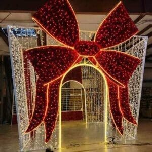 17' Walkthrough Package With Side Mounted Bow Holiday Light Display