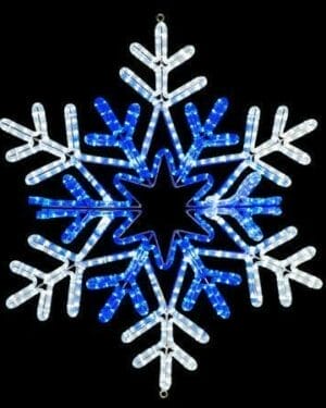 36" Pure White and Blue Vale Snowflake