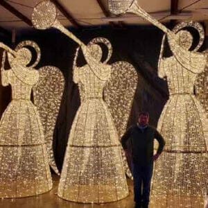 8' 3D Trumpeting Angels Holiday Light Display