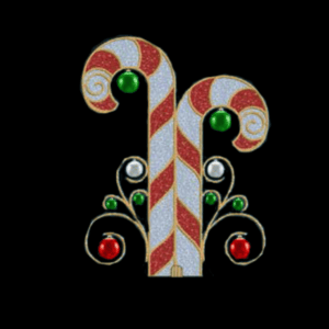 7' Candy Canes With Ornamentation Holiday Display