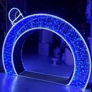 6.5' Blue Tilted Ornament Holiday Lighting Display