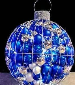 Silver Cage Ornament Holiday Display