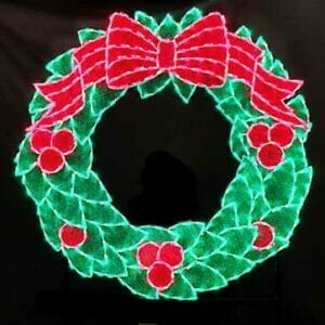 10.5' Illuminated Wreath Photo Frame Holiday Light Display