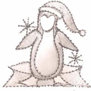 Penguin With Santa Hat Child-size Look Through Photo Ops Holiday Light Display