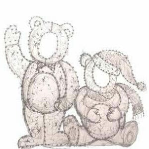 Teddy Bear Double Look Through Photo Ops Holiday Light Display