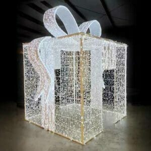 This 13' Walkthrough Gift Box Holiday Light Display