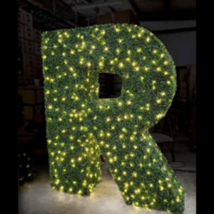 6' Green Topiary Letters Dimensional Display