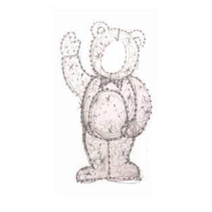 Teddy Bear Waving Child-size Photo Op Holiday Light Display