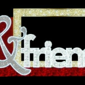 7.5' Family & Friends Picture Frame Photo Op Holiday Light Display