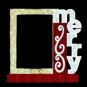 7.5" merry Picture Frame Photo Op Holiday Light Display