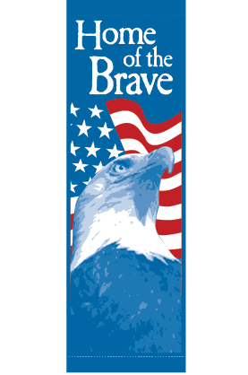 Patriotic Home Of The Brave Street Banner 01260