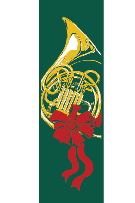 French Horn With Bow Street Banner 02307