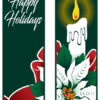 Happy Holiday Poinsettia Candle Street Banner Set 03313