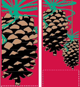 Trio Of Pine Ornaments Street Banner Set 05315