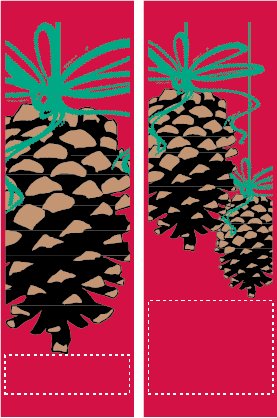 Trio Of Pine Ornaments Street Banner Set 05315