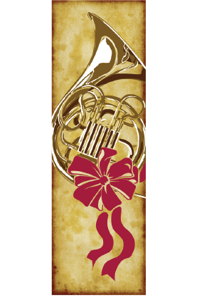Gold Antique Horn Street Banner 07932