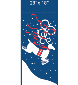 Ribbon Reindeer On Snow Street Banner 08216