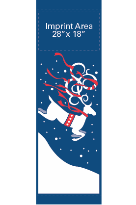 Ribbon Reindeer On Snow Street Banner 08216