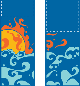 Sun And Sea Swirls Street Banner Set 08301