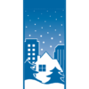 Snowy City On A Hill Street Banner 09120
