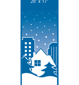 Snowy City On A Hill Street Banner 09120
