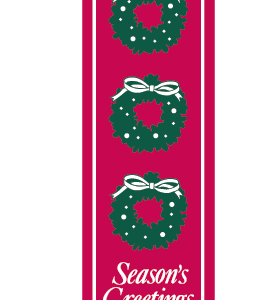 Classic Holiday Wreath Trio Street Banner 09225
