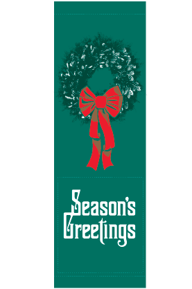 Festive & Fancy Green Wreath Street Banner 09326