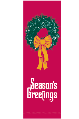 Festive & Fancy Red Wreath Street Banner 09327