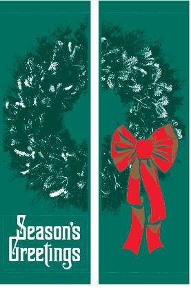 Festive & Fancy Wreath Green Street Banner Set 09328