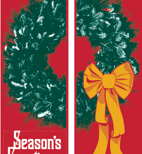 Festive & Fancy Wreath Red Street Banner Set 09329