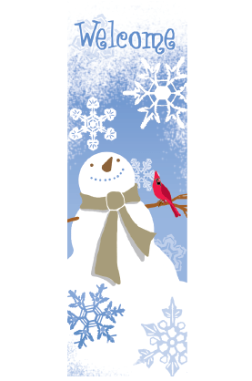 Country Snowman With Bird Street Banner 09936