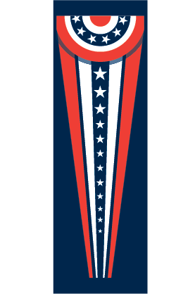 Red White And Blue Patriot Cone Street Banner 10214