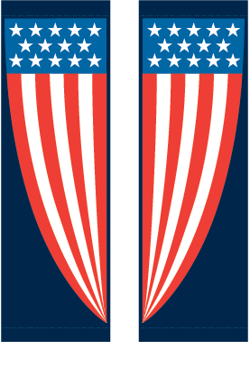 Red White And Blue Patriotic Goblet Drapes Street Banner Set 10310