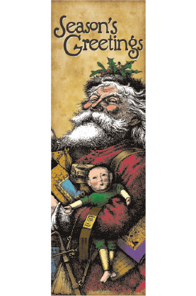 Antique Santa With Toys Street Banner 10937