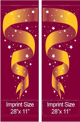 Double Golden Ribbon Street Banner Set 11218