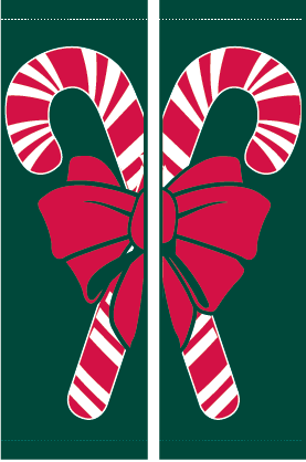 Candy Canes With Bow Street Banner 11222