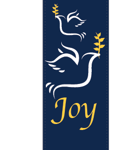White Joy Doves Street Banner 13221