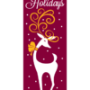 Happy Holiday Reindeer Burgundy Street Banner 15216B