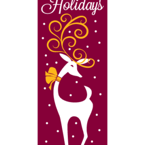 Happy Holiday Reindeer Burgundy Street Banner 15216B