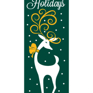 Happy Holiday Reindeer Green Street Banner 15216