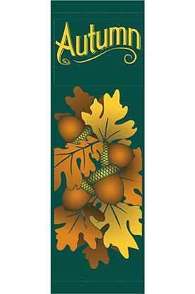 Autumn Acorns On Leaves Street Banner 16216