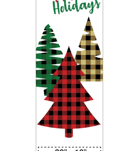 Holiday Plaid Trees Street Banner 20924