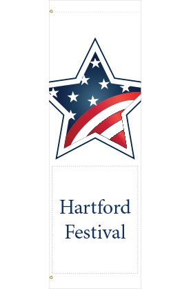 Red White And Blue Patriotic Star Street Banner