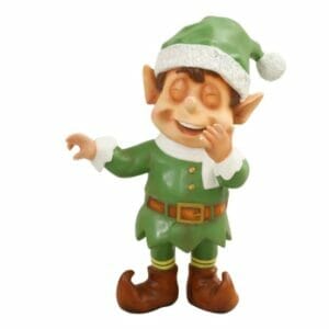 3' Green Laughing Santa Elf Fiberglass Display
