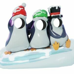 5' Penguins on Ice Photo Op Fiberglass Display